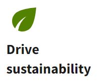 green leaf that says drive sustainability