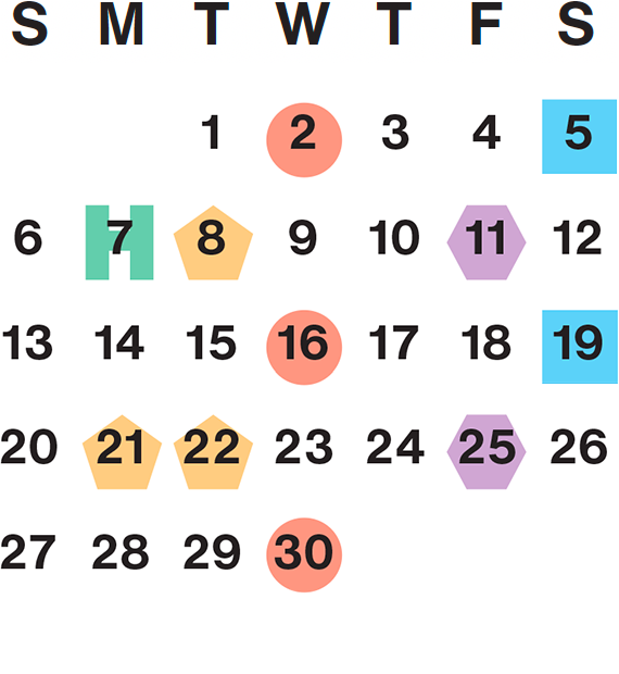  2026 calendar month grid with columns for Sunday to Saturday, Sept 1 on Tues first row, and Sept 30 on Wed fifth row