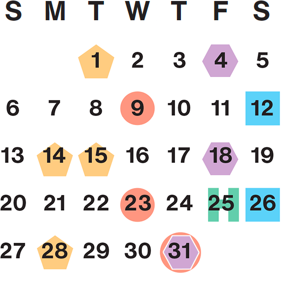 December 2026 calendar month grid with columns for Sunday to Saturday, Dec 1 on Tue first row, and Dec 31 on Thu fifth row