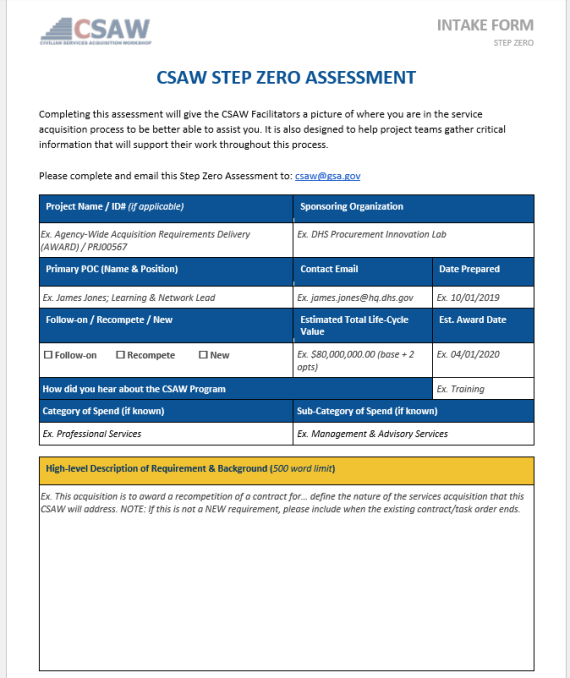 Intake form