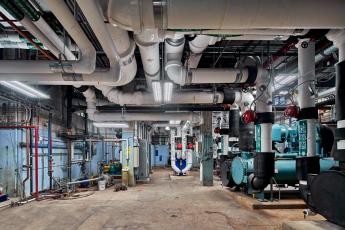 Long interior shot of the Levin Courthouse mechanical room