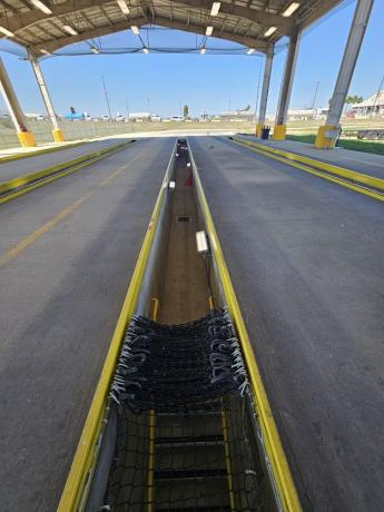 Inspection pit with upgraded lights at Pharr LPOE