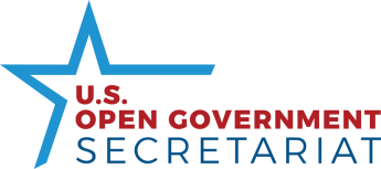 Logo for U.S. Open Government Secretariat in red and blue