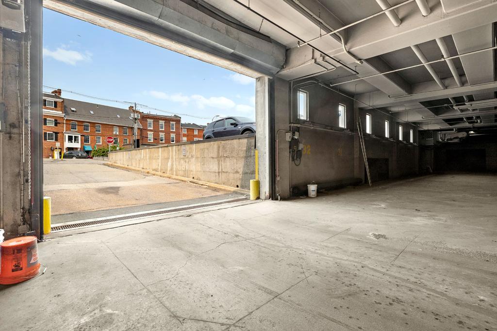 An entrance into a garage.