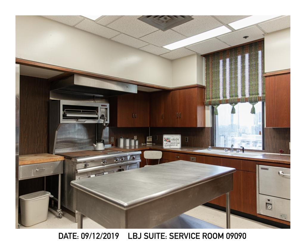 LBJ Suite service room, before conservation.